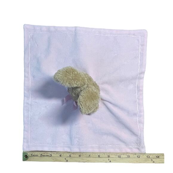 MTY International Brown Bunny Pink Lovey Security Baby Blanket Plush Soft Rattle - Picture 6 of 7